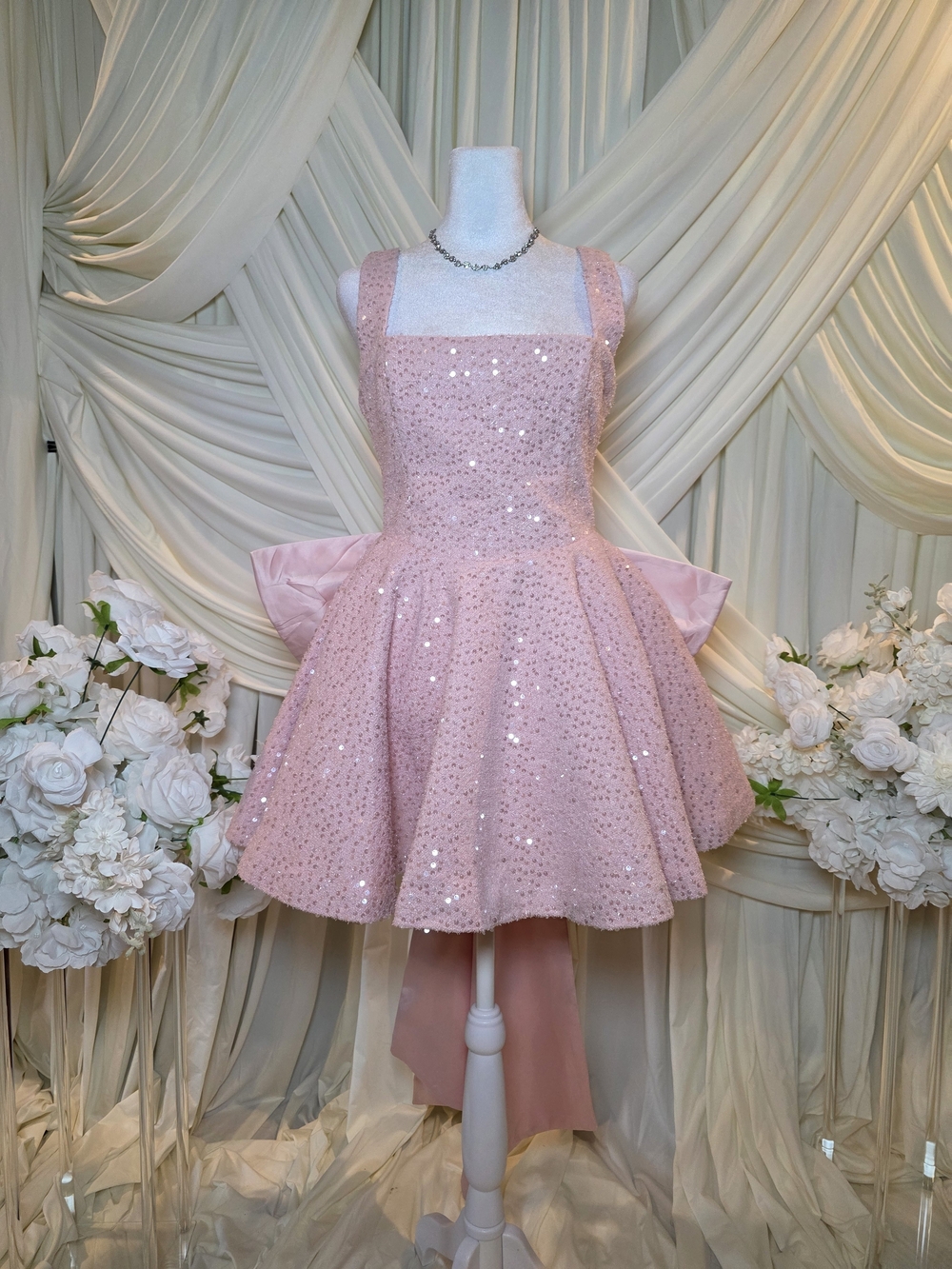 Sparkling Pink Sequin A-Line Kids Dress dress baby boo dress mini vestido doroty